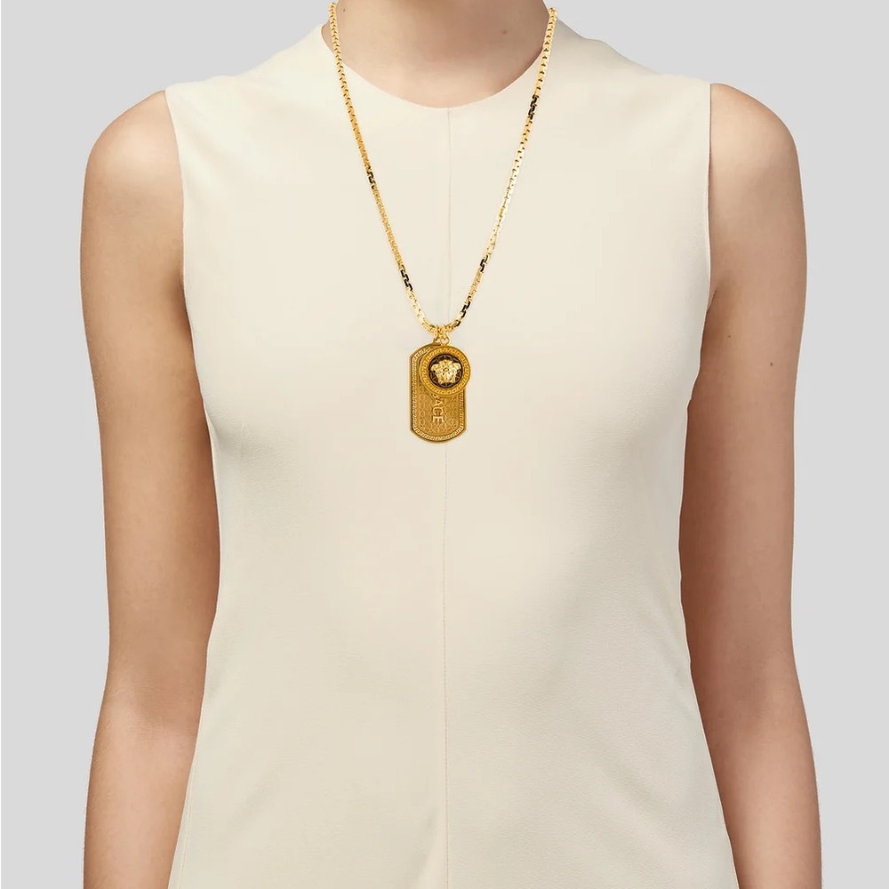 NEW Versace Dog Tag Necklace